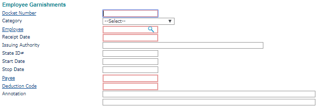 Employee Garnishments